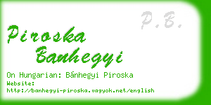 piroska banhegyi business card
