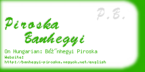 piroska banhegyi business card